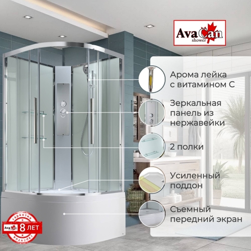 Душевая кабина EM5080NT без крыши прозрачная