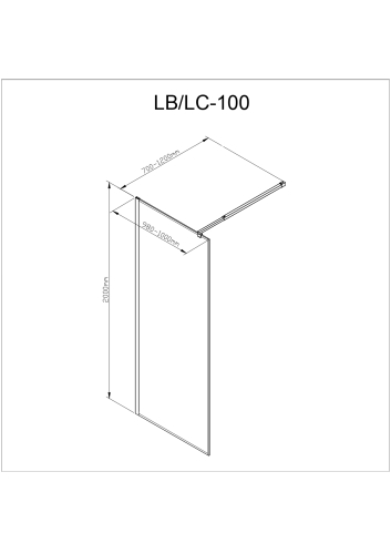 Душевая перегородка AvaCan LB 100 MT