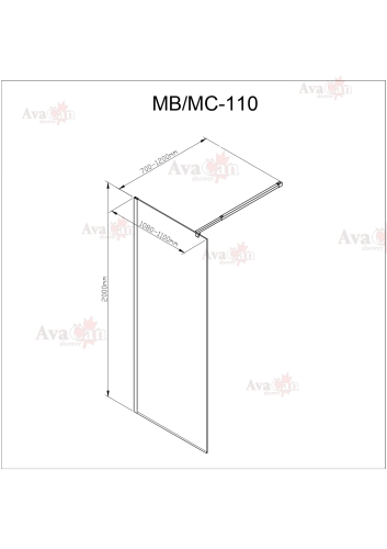 Душевая перегородка AvaCan MC110 MT