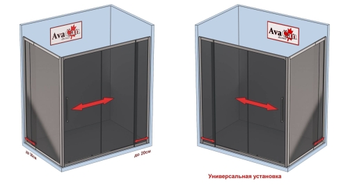 Душевое ограждение ASGS120-140-1-MT